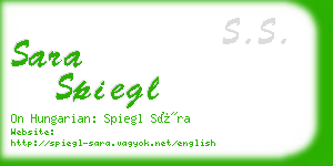 sara spiegl business card